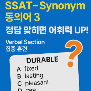 SSAT 문제 기출 유형 동의어 3